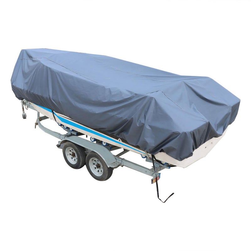 RainMan S 14-16ft 90 Beam Width Gray Heavy Duty PEVA Boat Cover Replacement for V-Hull Fishing Boat Tri-Hull Runabout Bass Boat Fish Ski Pro-Style Bass - Image 3